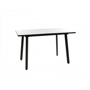 Стол ВВР Миллер мрамор марквина белый/черный №3, Пластик 120-160/80